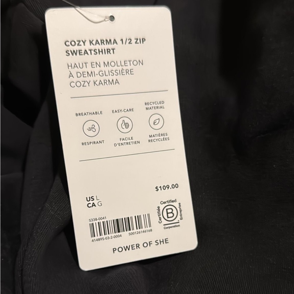 Athleta Cozy Karma 1/2 Zip Sweatshirt // Black - Picture 14 of 14